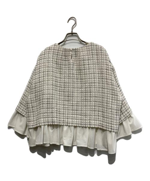 BEARDSLEY（ビアズリー）BEARDSLEY (ビアズリー) ツイードコンビプルオーバー ホワイト サイズ:FREEの古着・服飾アイテム