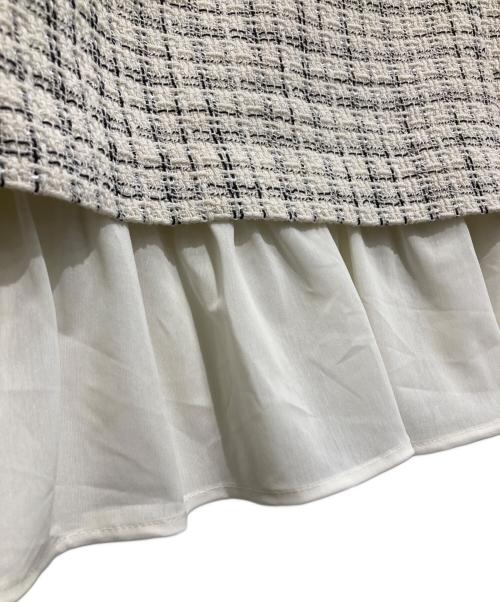 BEARDSLEY（ビアズリー）BEARDSLEY (ビアズリー) ツイードコンビプルオーバー ホワイト サイズ:FREEの古着・服飾アイテム