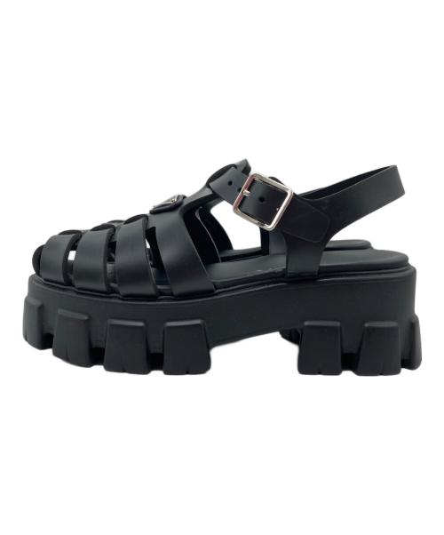 PRADA（プラダ）PRADA (プラダ) モノリス ラバー サンダル ブラック サイズ:37の古着・服飾アイテム