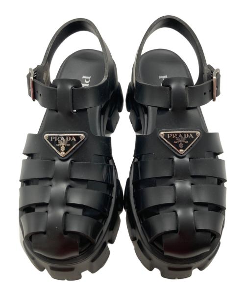 PRADA（プラダ）PRADA (プラダ) モノリス ラバー サンダル ブラック サイズ:37の古着・服飾アイテム