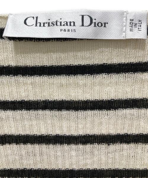 Christian Dior（クリスチャン ディオール）Christian Dior (クリスチャン ディオール) レースアップネックラインセーター ホワイト×ブラック サイズ:XXSの古着・服飾アイテム