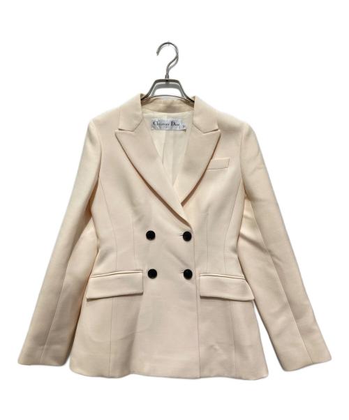 Christian Dior（クリスチャン ディオール）Christian Dior (クリスチャン ディオール) ダブルブレストテーラードジャケット ベージュ サイズ:XXSの古着・服飾アイテム