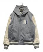 muta MARINE×acanthusムータマリン×アカンサス）の古着「Double-knit Hooded Studium Jacket」｜グレー×ホワイト