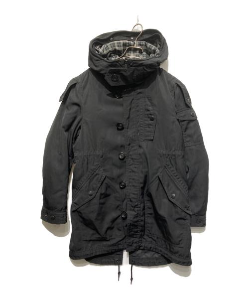 BURBERRY BLACK LABEL（バーバリーブラックレーベル）BURBERRY BLACK LABEL (バーバリーブラックレーベル) 裏地チェックモッズコート ブラック サイズ:Mの古着・服飾アイテム
