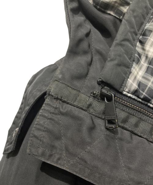 BURBERRY BLACK LABEL（バーバリーブラックレーベル）BURBERRY BLACK LABEL (バーバリーブラックレーベル) 裏地チェックモッズコート ブラック サイズ:Mの古着・服飾アイテム