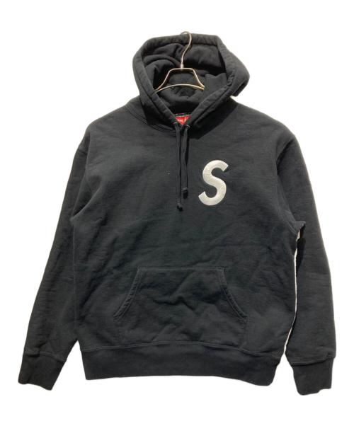 SUPREME（シュプリーム）SUPREME (シュプリーム) S logo split hooded Sweat shirt/プルオーバーパーカー/フーディー ブラック×ホワイト サイズ:Mの古着・服飾アイテム