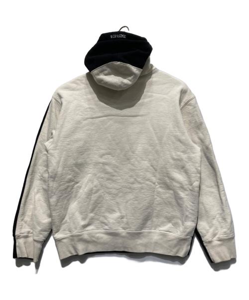 SUPREME（シュプリーム）SUPREME (シュプリーム) S logo split hooded Sweat shirt/プルオーバーパーカー/フーディー ブラック×ホワイト サイズ:Mの古着・服飾アイテム