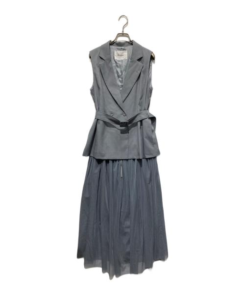 Diagram（ダイアグラム）Diagram (ダイアグラム) テーラーチュールワンピース グレー サイズ:Mの古着・服飾アイテム