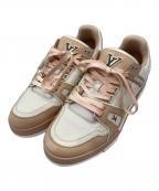 LOUIS VUITTONルイ ヴィトン）の古着「LVトレイナー スニーカー」｜ホワイト×ライトピンク