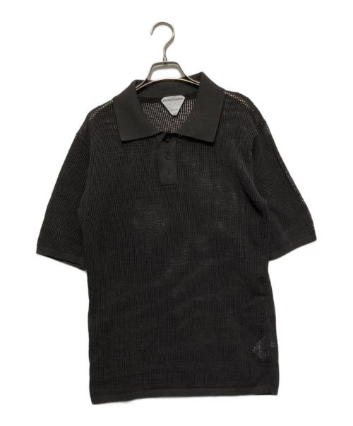 BOTTEGA VENETA（ボッテガベネタ）BOTTEGA VENETA (ボッテガベネタ) Salon 01 Mesh Polo Top ブラック サイズ:Lの古着・服飾アイテム