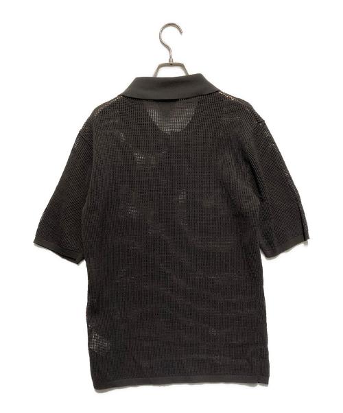 BOTTEGA VENETA（ボッテガベネタ）BOTTEGA VENETA (ボッテガベネタ) Salon 01 Mesh Polo Top ブラック サイズ:Lの古着・服飾アイテム
