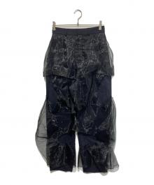 ENFOLD（エンフォルド）の古着「シアーレイヤードパンツ」｜ブラック