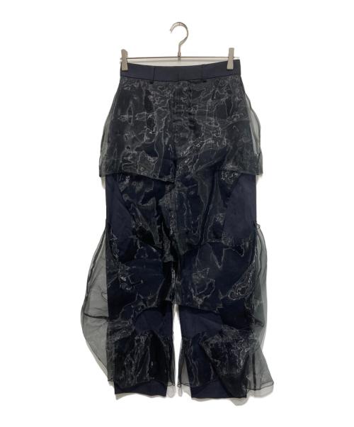 ENFOLD（エンフォルド）ENFOLD (エンフォルド) シアーレイヤードパンツ ブラック サイズ:36の古着・服飾アイテム