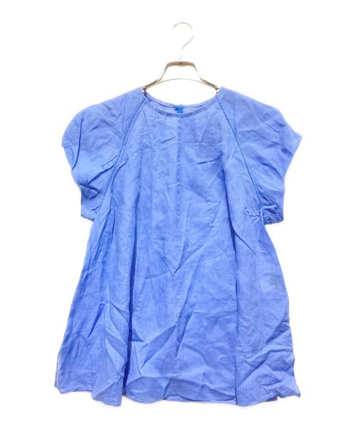 DRAWER（ドゥロワー）Drawer (ドゥロワー) リネンブラウス ブルー サイズ:38の古着・服飾アイテム