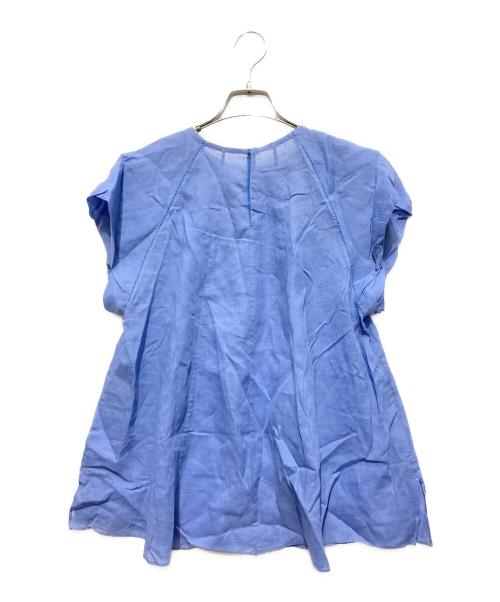 DRAWER（ドゥロワー）Drawer (ドゥロワー) リネンブラウス ブルー サイズ:38の古着・服飾アイテム