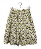 PRADAプラダ）の古着「花柄スカート」｜ホワイト×イエロー