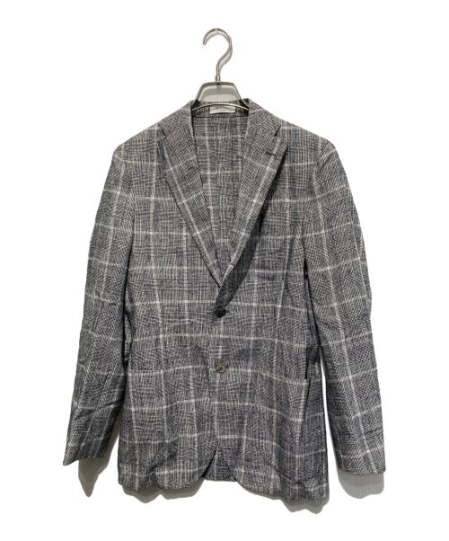 BOGLIOLI（ボリオリ）BOGLIOLI (ボリオリ) K.JACKET リネンブレンドテーラードジャケット ブラック×ホワイト サイズ:42の古着・服飾アイテム