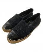 CHANELシャネル）の古着「ツイードエスパドリーユ」｜ブラック