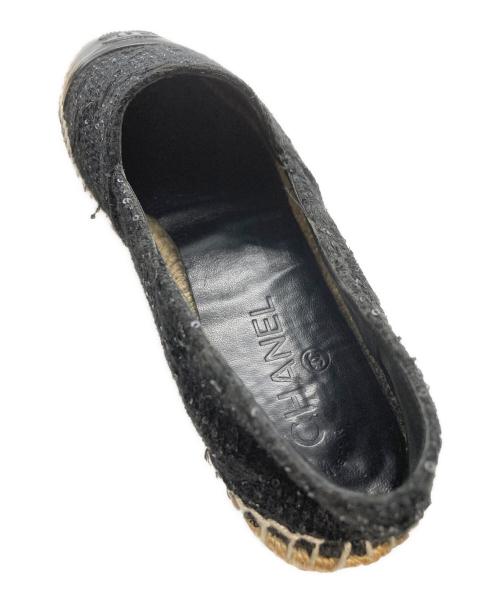 CHANEL（シャネル）CHANEL (シャネル) ツイードエスパドリーユ ブラック サイズ:不明の古着・服飾アイテム