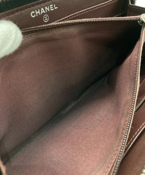 CHANEL（シャネル）CHANEL (シャネル) 長財布/ラウンドジップウォレット/マトラッセ/ラムスキン ブラックの古着・服飾アイテム