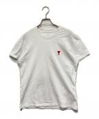 AMI Alexandre Mattiussiアミアレクサンドルマテュッシ）の古着「ハートロゴ刺繍ロゴTシャツ」｜ホワイト