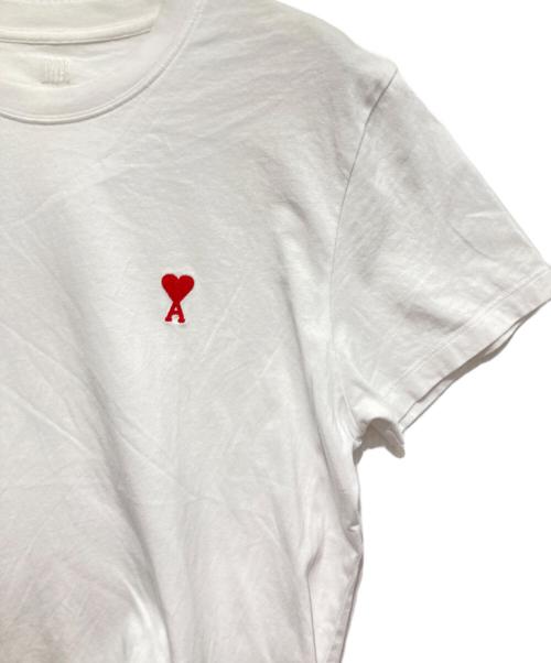 AMI Alexandre Mattiussi（アミアレクサンドルマテュッシ）AMI Alexandre Mattiussi (アミアレクサンドルマテュッシ) ハートロゴ刺繍ロゴTシャツ ホワイト サイズ:Sの古着・服飾アイテム