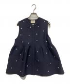 UNITED ARROWS TOKYOユナイテッドアローズトウキョウ）の古着「エンブロイダリー ビーズ ニットベスト」｜ブラック