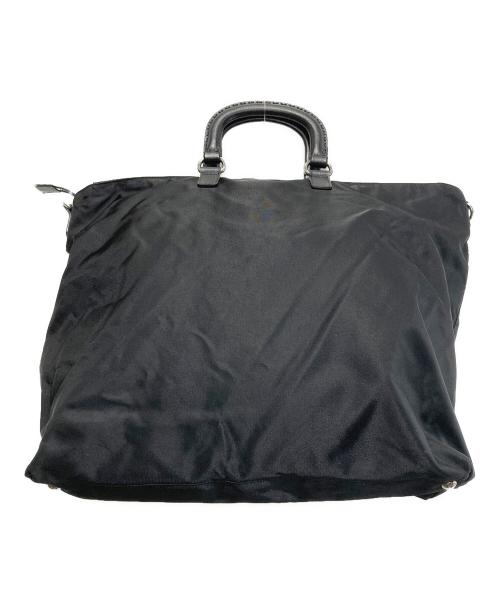 PRADA（プラダ）PRADA (プラダ) スカル スタッズ ナイロントートバッグ ブラックの古着・服飾アイテム