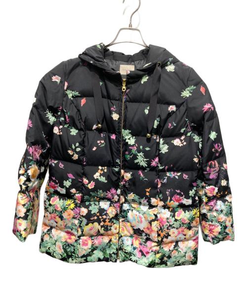 Rose Tiara（ローズティアラ）Rose Tiara (ローズティアラ) 花柄ダウンコート ブラック サイズ:42の古着・服飾アイテム