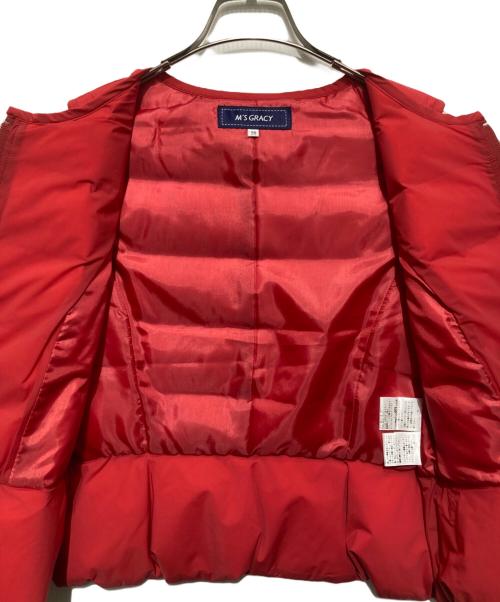 M'S GRACY（エムズグレイシー）M'S GRACY (エムズグレイシー) ビジューダウンベスト レッド サイズ:38 未使用品の古着・服飾アイテム