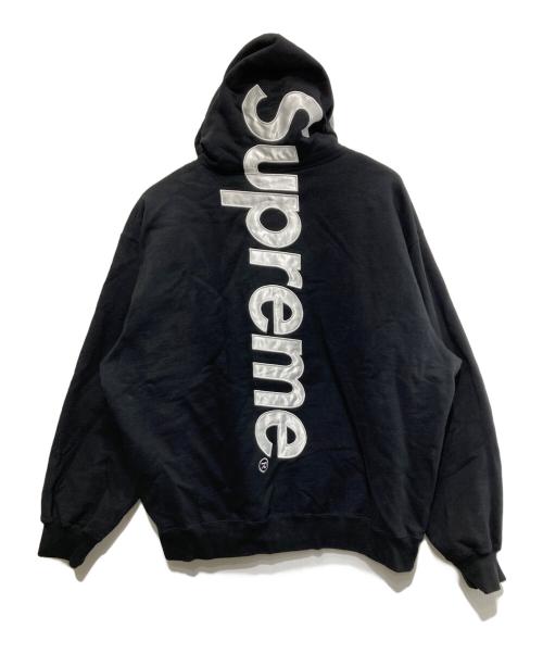 SUPREME（シュプリーム）Supreme (シュプリーム) Satin AppliqueHooded Sweatshirt ブラック サイズ:XXLの古着・服飾アイテム
