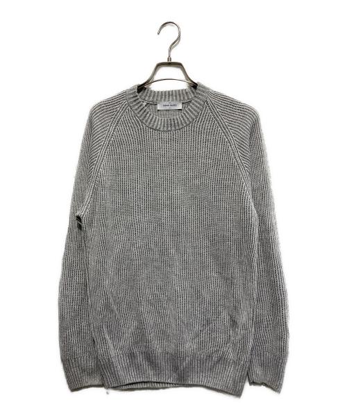 GRAN SASSO（グランサッソ）GRAN SASSO (グランサッソ) ミドルゲージリネンコットンリブクルーネックニット グレー サイズ:FREEの古着・服飾アイテム
