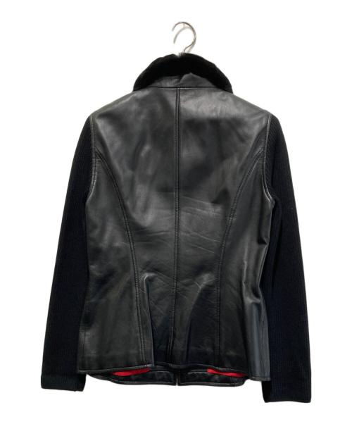 ESCADA（エスカーダ）ESCADA (エスカーダ) 刺繍ラムレザージャケット ブラック サイズ:M（38）の古着・服飾アイテム