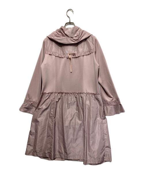 Super Beauty（スーパービューティ）Super Beauty (スーパービューティ) ダンボールニット タフタ素材切替 レース使い コート ピンク サイズ:42 未使用品の古着・服飾アイテム