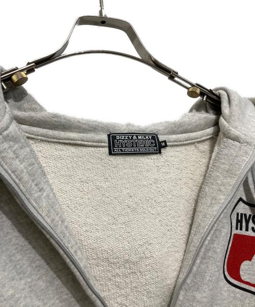 Hysteric Glamour（ヒステリックグラマー）Hysteric Glamour (ヒステリックグラマー) ジップパーカー ライトグレー サイズ:Mの古着・服飾アイテム