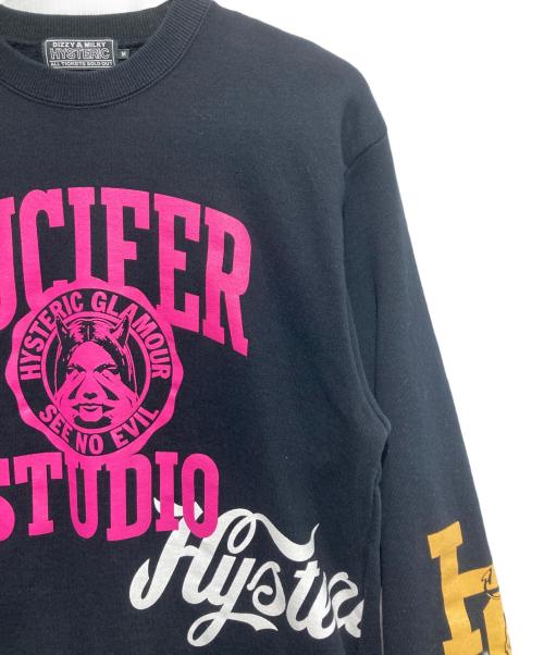 Hysteric Glamour（ヒステリックグラマー）Hysteric Glamour (ヒステリックグラマー) LUCIFER STUDIO スウェット ブラック サイズ:Mの古着・服飾アイテム