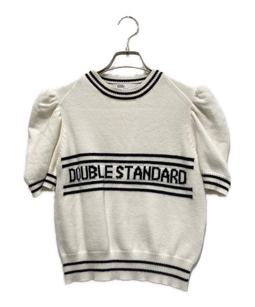 DOUBLE STANDARD CLOTHING（ダブルスタンダードクロージング）DOUBLE STANDARD CLOTHING (ダブルスタンダードクロージング) ロゴジャガードニット ホワイト サイズ:36の古着・服飾アイテム