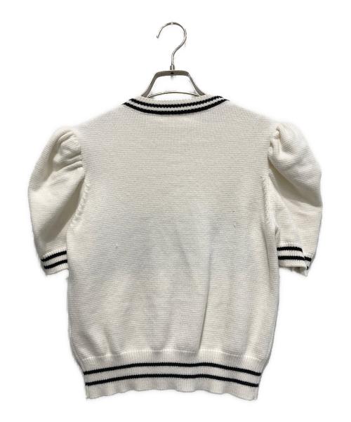 DOUBLE STANDARD CLOTHING（ダブルスタンダードクロージング）DOUBLE STANDARD CLOTHING (ダブルスタンダードクロージング) ロゴジャガードニット ホワイト サイズ:36の古着・服飾アイテム