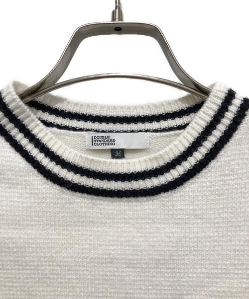 DOUBLE STANDARD CLOTHING（ダブルスタンダードクロージング）DOUBLE STANDARD CLOTHING (ダブルスタンダードクロージング) ロゴジャガードニット ホワイト サイズ:36の古着・服飾アイテム