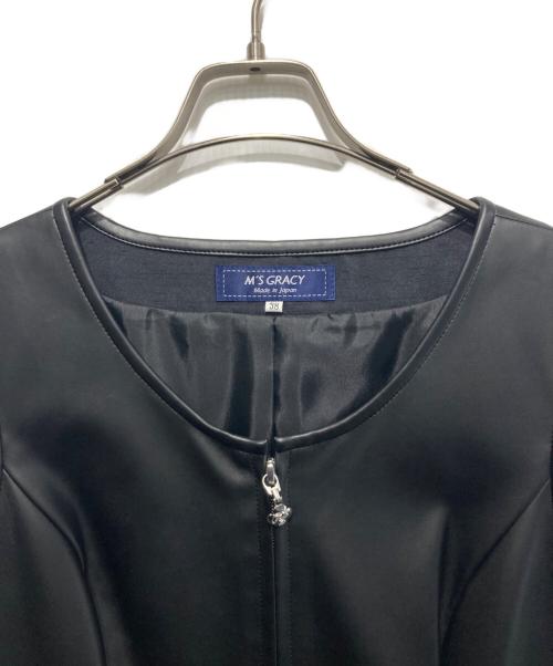 M'S GRACY（エムズグレイシー）M'S GRACY (エムズグレイシー) フェイクレザージャンパースカート ブラック サイズ:38 未使用品の古着・服飾アイテム