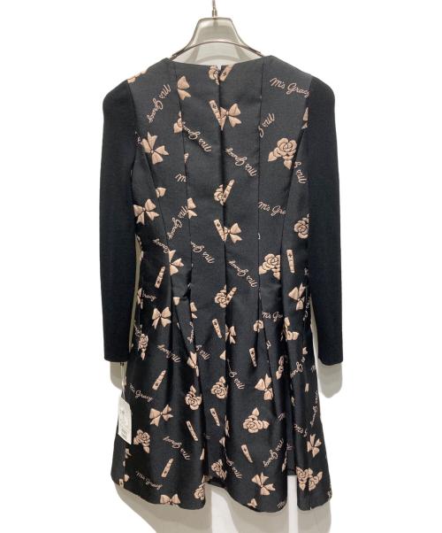 M'S GRACY（エムズグレイシー）M'S GRACY (エムズグレイシー) リボンカメリアジャガードワンピース ブラック サイズ:38 未使用品の古着・服飾アイテム