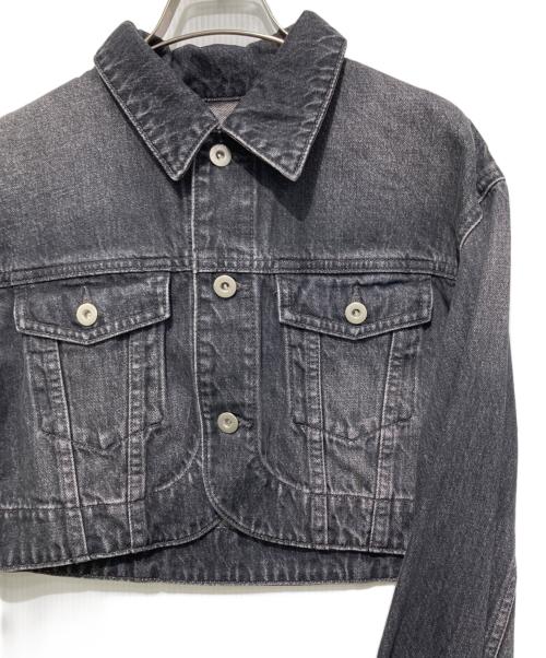 Lily Brown（リリーブラウン）Lily Brown (リリーブラウン) カーブヘムクロップドデニムジャケット ブラック サイズ:Free 未使用品の古着・服飾アイテム