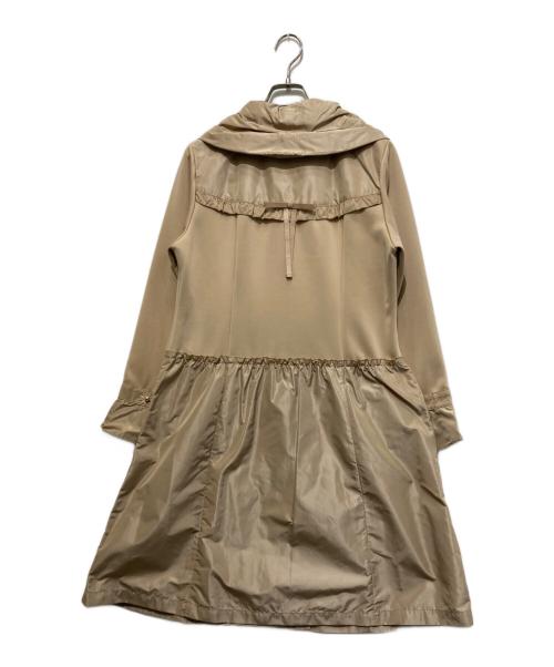 Super Beauty（スーパービューティ）Super Beauty (スーパービューティ) ダンボールニット タフタ素材切替 レース使い コート ベージュ サイズ:42の古着・服飾アイテム