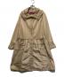 Super Beauty（スーパービューティ）の古着「ダンボールニット タフタ素材切替 レース使い コート」｜ベージュ