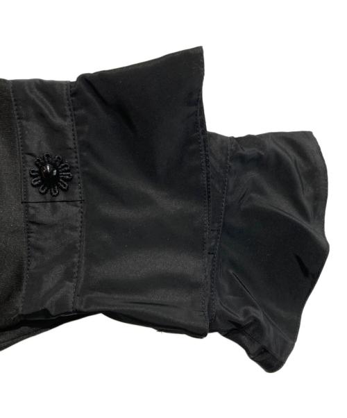 Super Beauty（スーパービューティ）Super Beauty (スーパービューティ) ダンボールニット タフタ素材切替 レース使い コート ブラック サイズ:42の古着・服飾アイテム