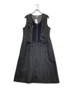 Super Beautyスーパービューティ）の古着「レースビジューノースリーブワンピース」｜ブラック