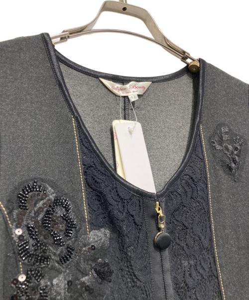 Super Beauty（スーパービューティ）Super Beauty (スーパービューティ) レースビジューノースリーブワンピース ブラック サイズ:42 未使用品の古着・服飾アイテム