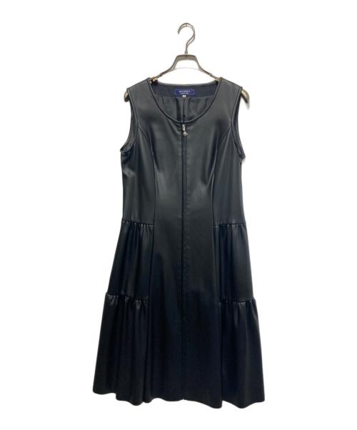 M'S GRACY（エムズグレイシー）M'S GRACY (エムズグレイシー) フェイクレザーノースリーブワンピース ブラック サイズ:40の古着・服飾アイテム