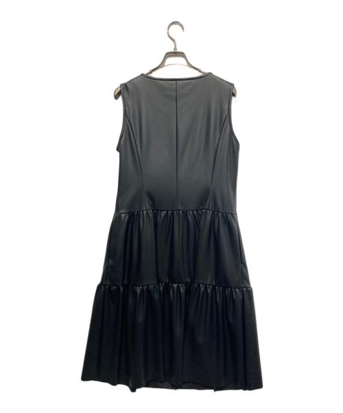 M'S GRACY（エムズグレイシー）M'S GRACY (エムズグレイシー) フェイクレザーノースリーブワンピース ブラック サイズ:40の古着・服飾アイテム