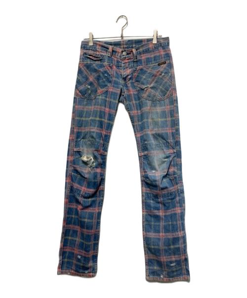 Hysteric Glamour（ヒステリックグラマー）Hysteric Glamour (ヒステリックグラマー) チェックデニムパンツ インディゴ サイズ:Mの古着・服飾アイテム